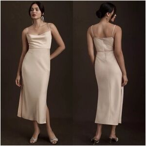 SACHIN + BABI Cali Satin Cowl Neck Dress In Champagne